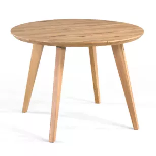 SOHO WOOD okrągły stół dębowy z drewnianymi nogami do jadalni