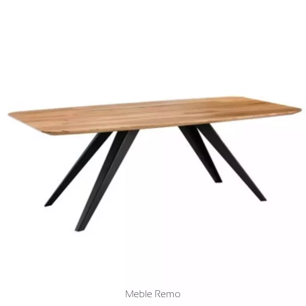 CALIPSO elegancki stół dębowy z metalowymi nogami