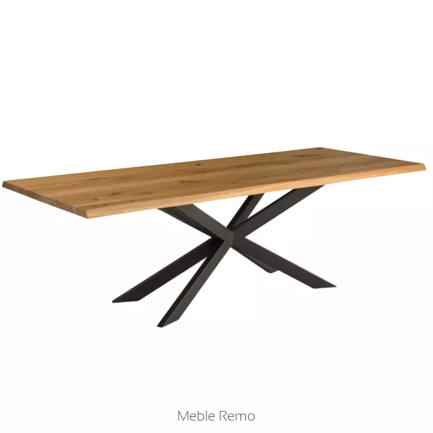 LEXUS nowoczesny stół drewniany na metalowej podstawie X