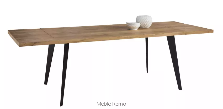 SOHO rozkładany stół z litego dębu z metalowymi nogami