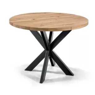 LEXUS okrągły stół drewniany na metalowej podstawie