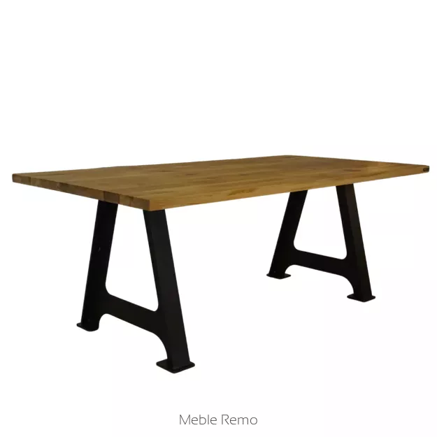 LOFT stół dębowy z metalowymi nogami w stylu industrialnym 