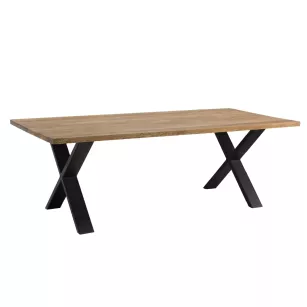 SIMPLE rustykalny stół z litego dębu z metalowymi nogami 