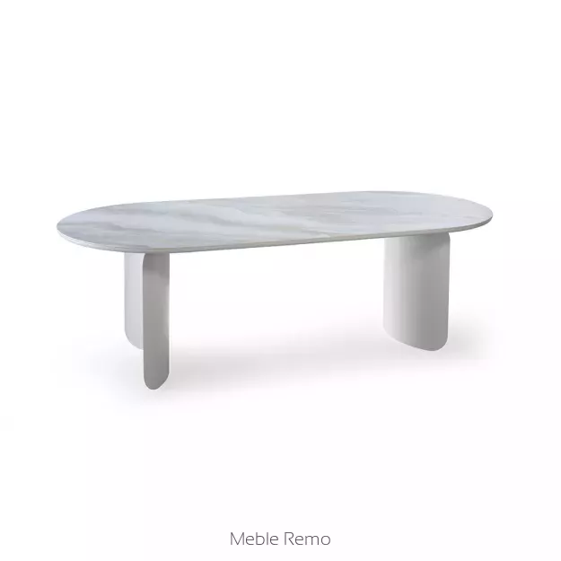 SOLE elegancki stół ze spiekiem kwarcowym i metalowymi nogami